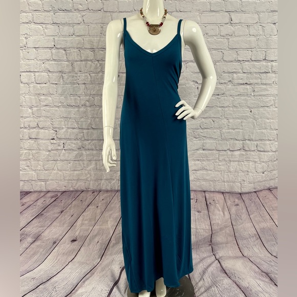 B N Plus Size Maxi Dress W/Pockets Dress Color Teal Various - Picture 2 of 5